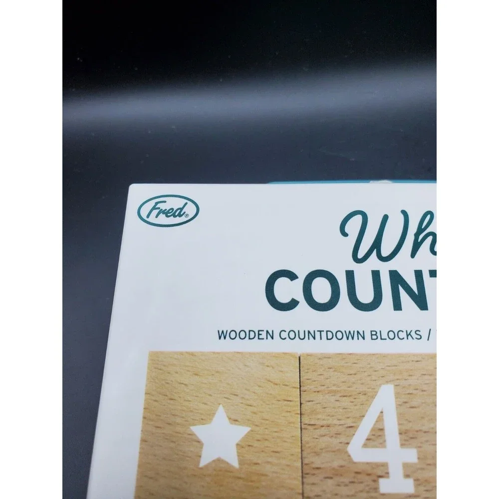 New In Box Who's Counting Wooden Countdown Blocks By FRED Parenting Edition Cute